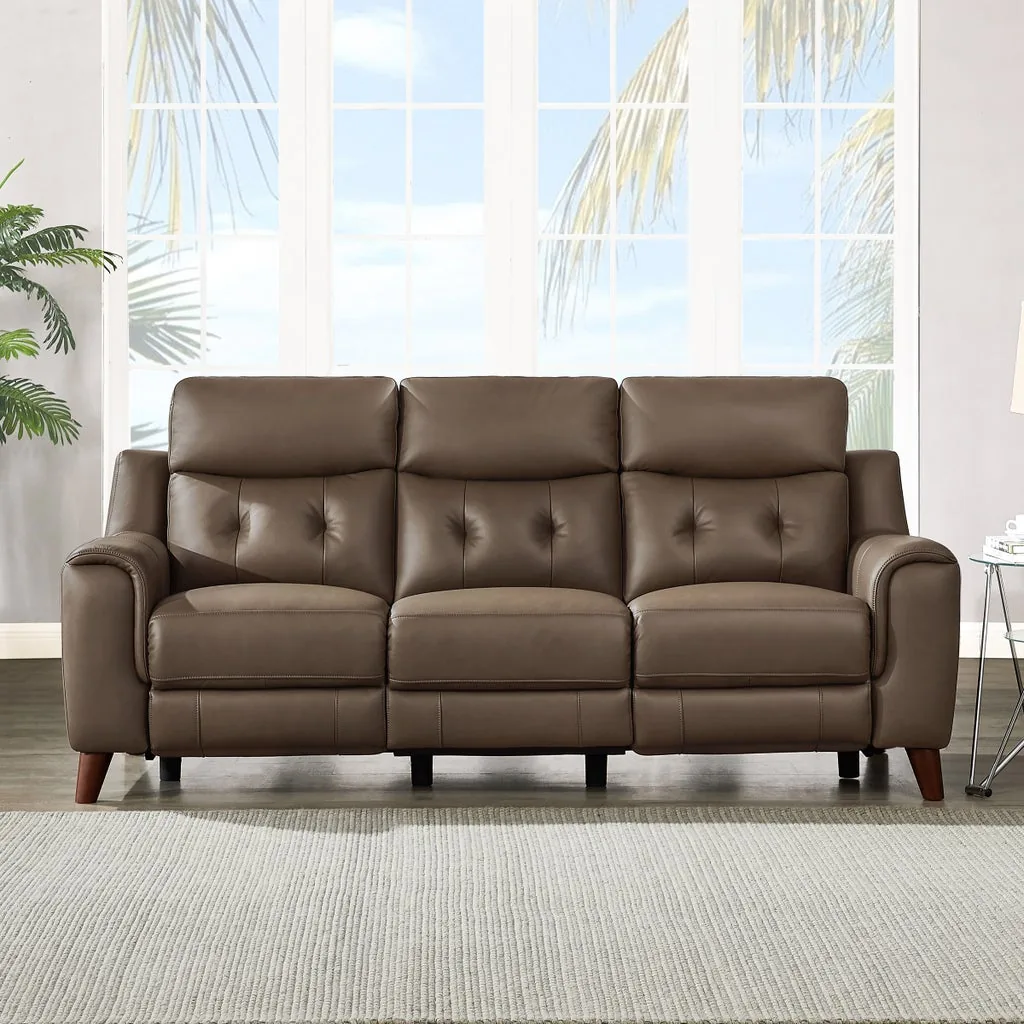 Prospera Home Malibu Leather Power Reclining Sofa with Power Headrests