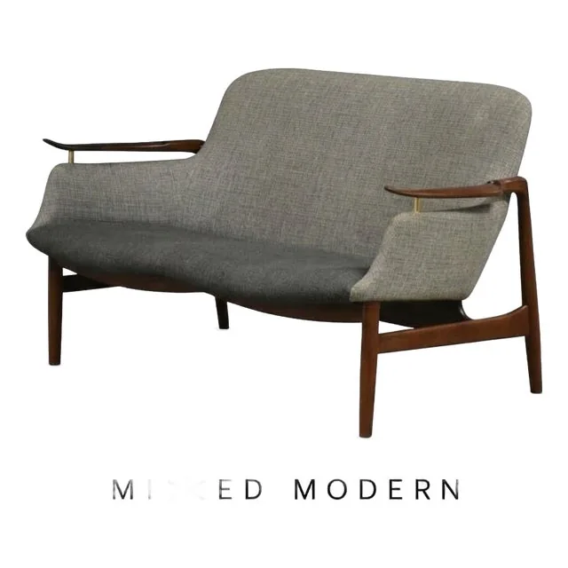 1950s Finn Juhl Nv-53 Teak Loveseat Sofa Settee