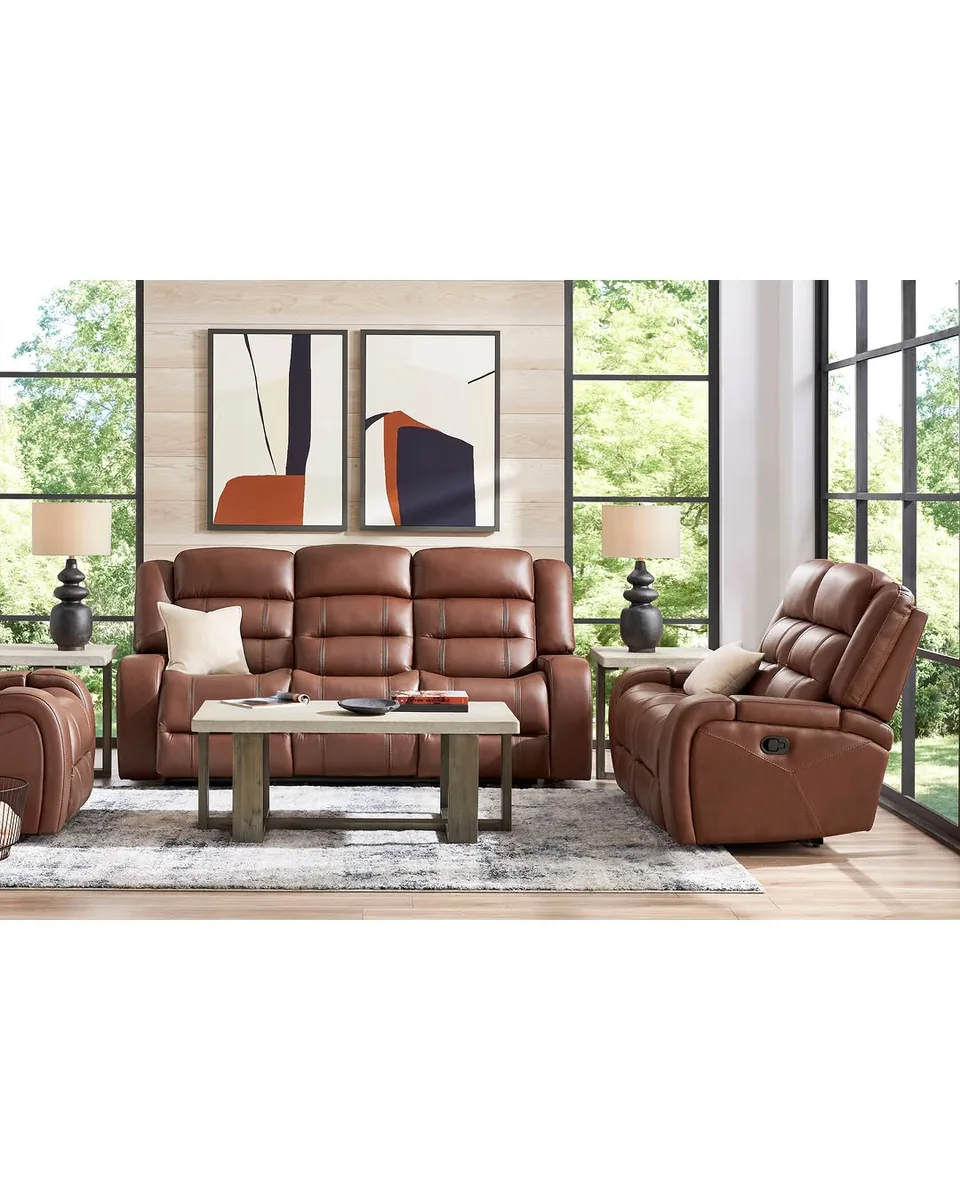 Denali Brown Leather 5 Pc Reclining Living Room