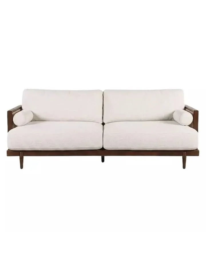 Alesund Beige And Walnut 87" Sofa