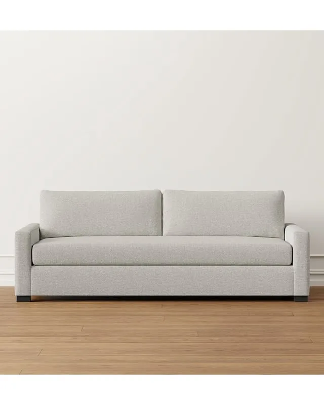 Ghent Sq-Ult Sleeper Sofa King, Down, Performance Recycled Plush Weave, Grey, Ebony