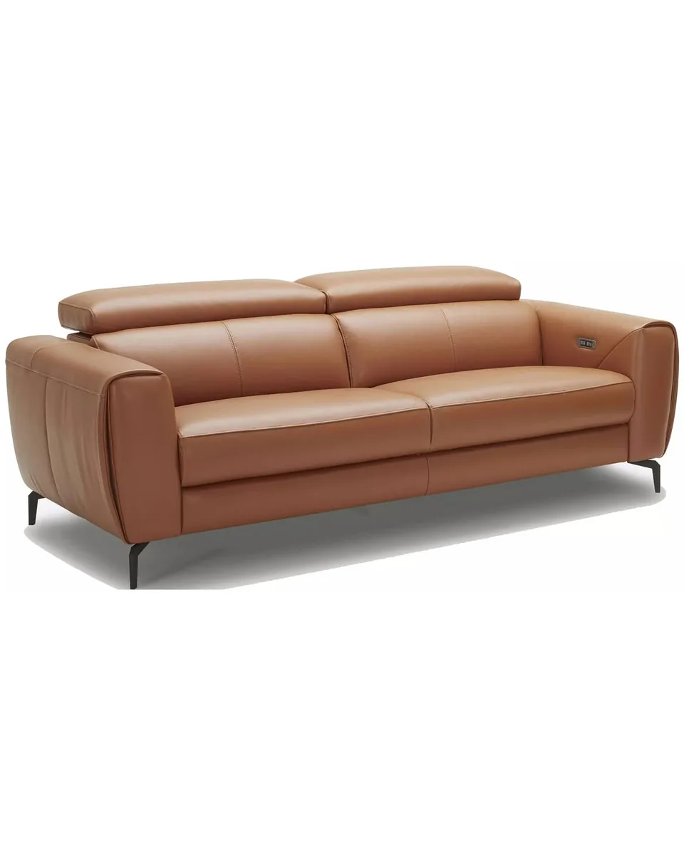 Lorenzo Caramel Italian Leather Power 82" Reclining Sofa