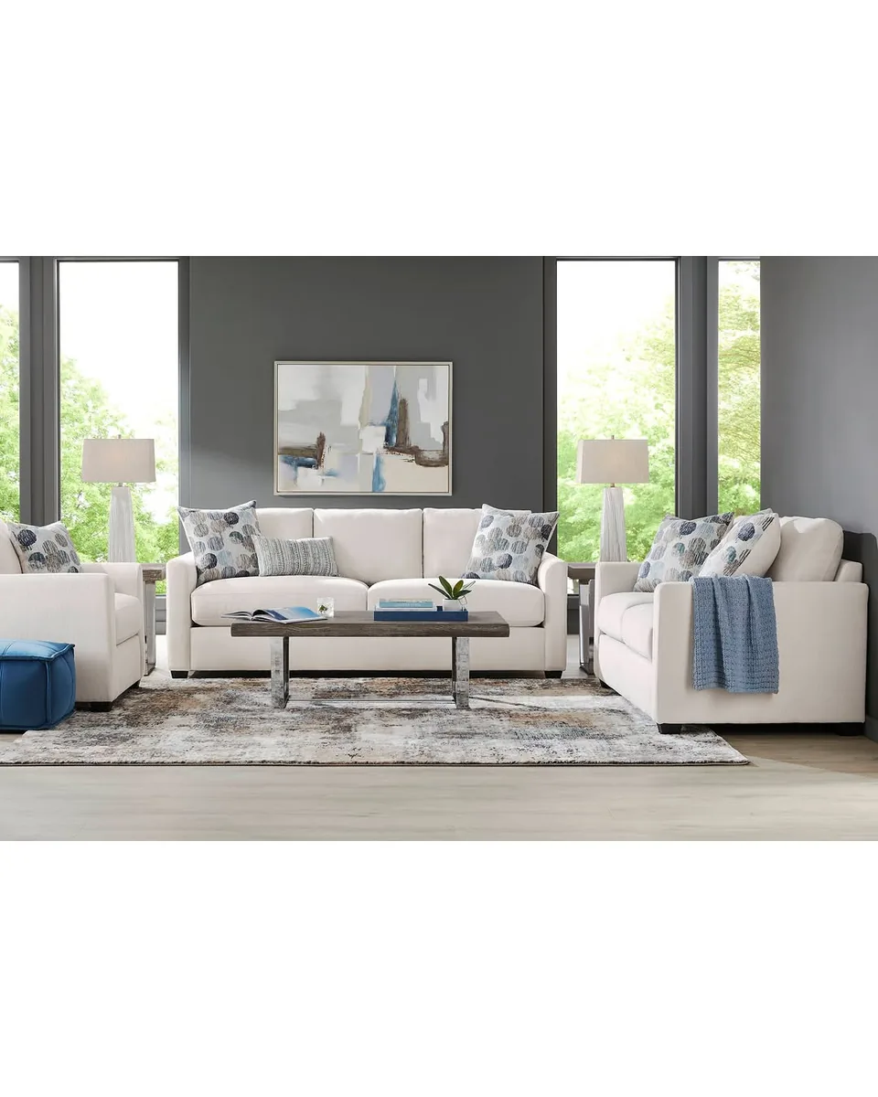 Caprice Ivory 8 Pc Living Room with Sleeper Sofa