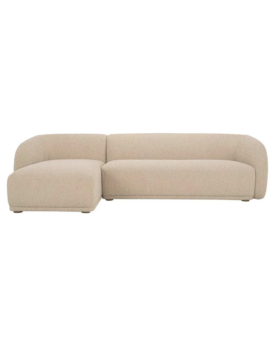 Selena Modern Classic Beige Boucle Sectional - Left Chaise