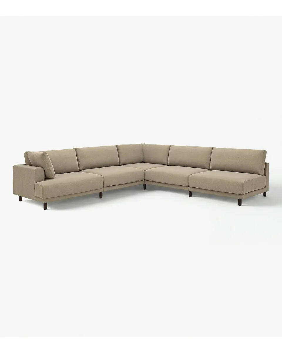UPPÅKRA mod corner sofa, 6 seat, Johanneshov brown-beige, Height: 37 3/8 "