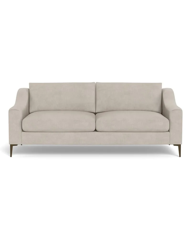 Saylor Custom Wide Arm 2-Seat Sofa in Bone Performance Antimicrobial Chenille, Matte Brass, 87" - Customize Color, Size & More