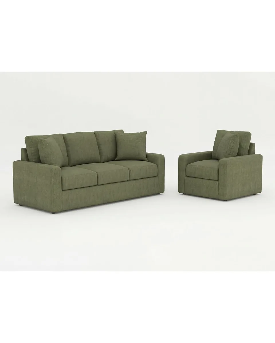 Lawn Weave Mingle Track Arm Foam 84" Sofa & Chair Set