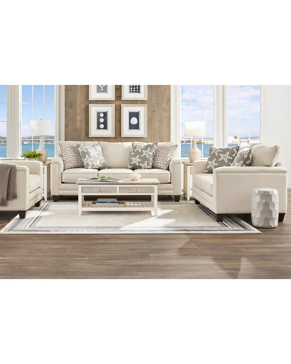 Brightwater Beige 7 Pc Living Room with Sleeper Sofa