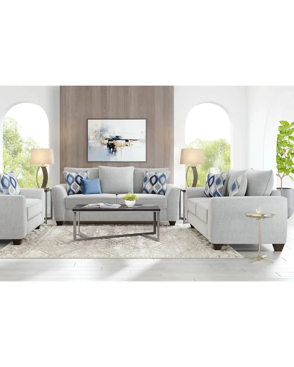 Dennin Heights Gray 7 Pc Living Room