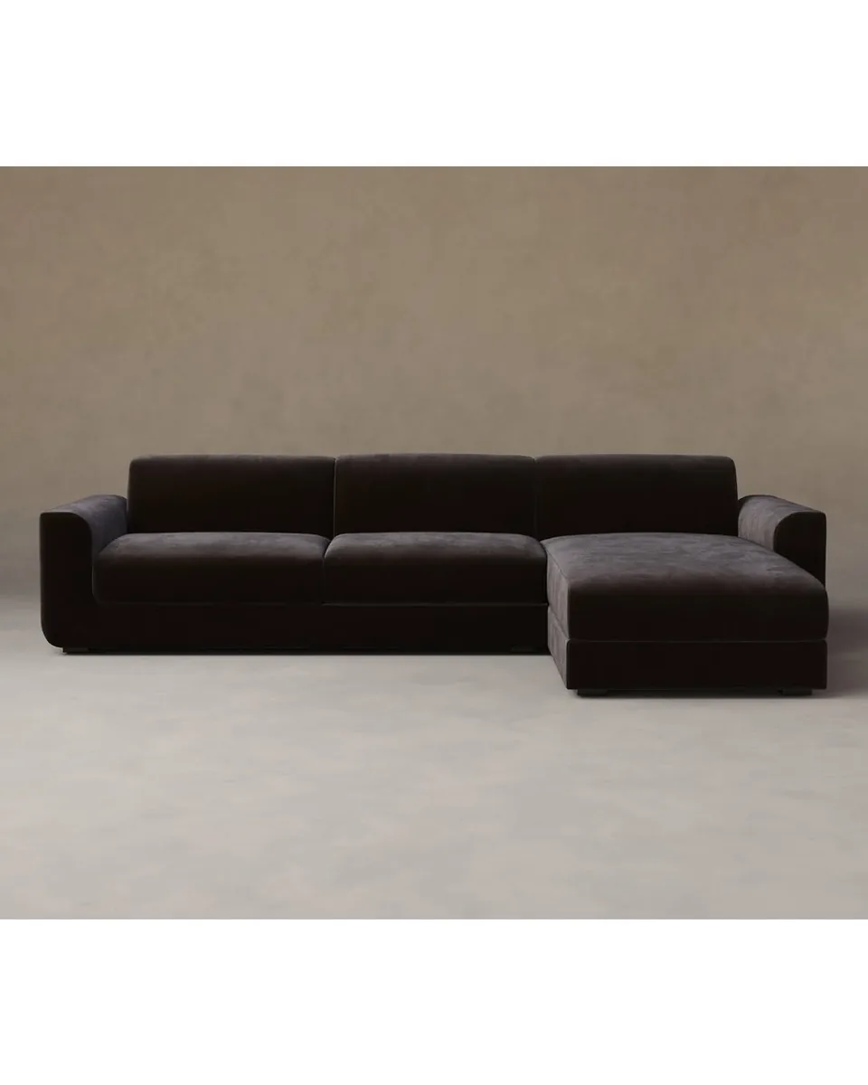 The Marcello Sectional - Mohair Chocolate