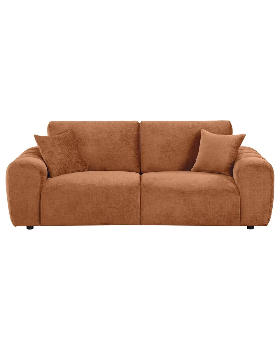 Contemporary Chenille Sofa With Oversized Arms