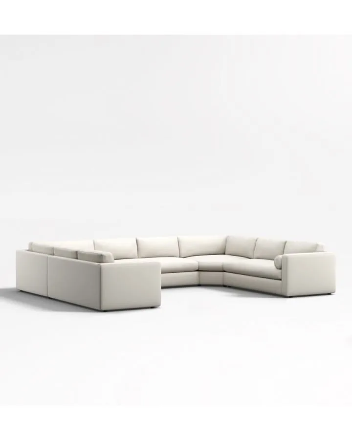 Aris 5 pcs U-Shaped Wedge Bench Sectional Sofa
