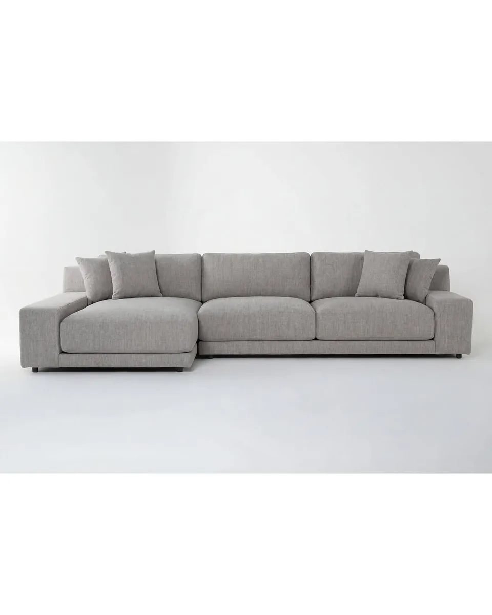 Stone Chenille Oasis Crypton 2 Piece Sectional Sofa With Left Arm Facing Chaise