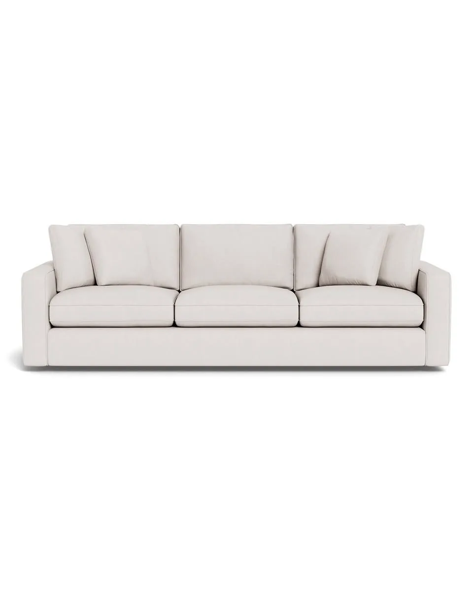 James Custom 3-Seat Sofa in Porcelain Performance Classic Weave, 112"x112" - Customize Color, Size & More
