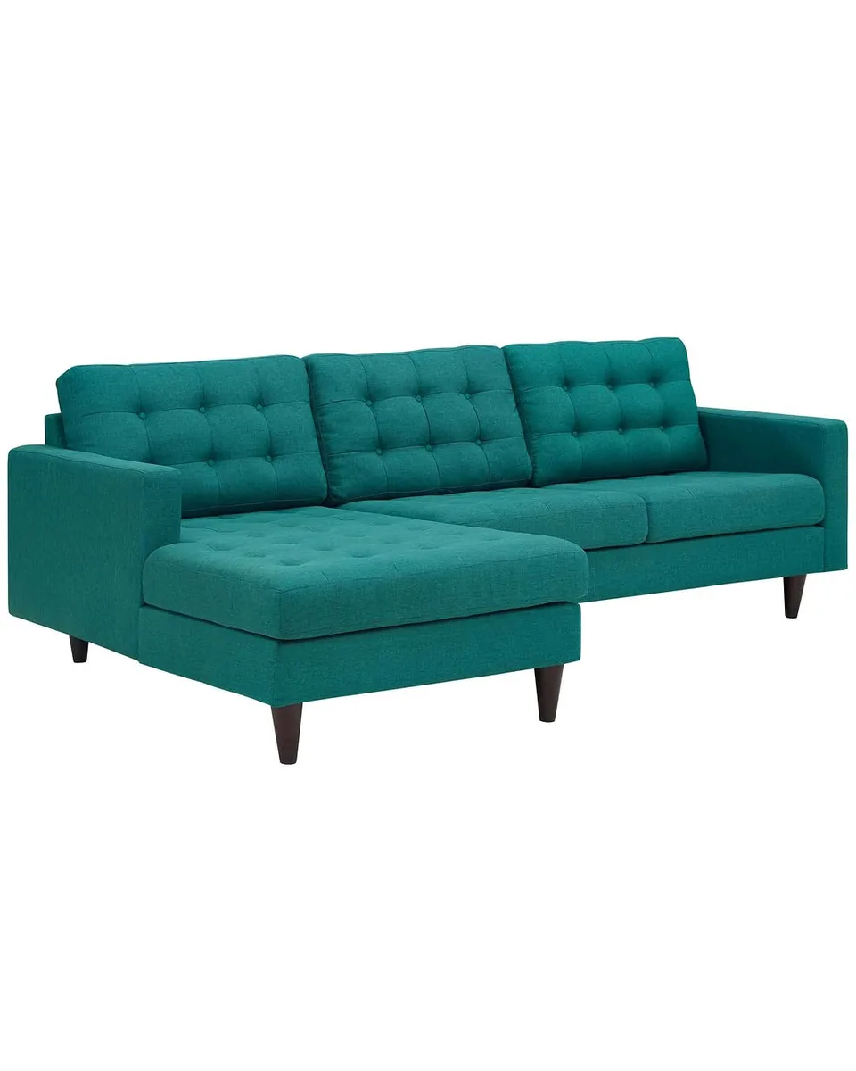 Empress Left-Facing Upholstered Fabric Sectional Sofa