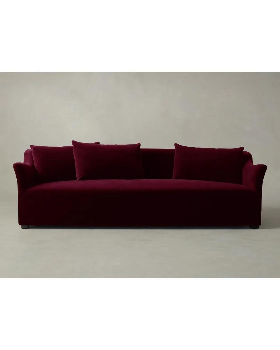 The Lenox Sofa - Mohair Crimson