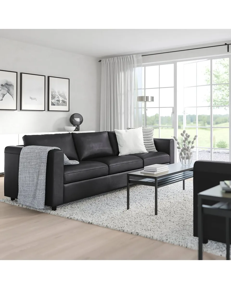 FINNALA sofa, Grann/Bomstad black, Height including back cushions: 33 1/2 "