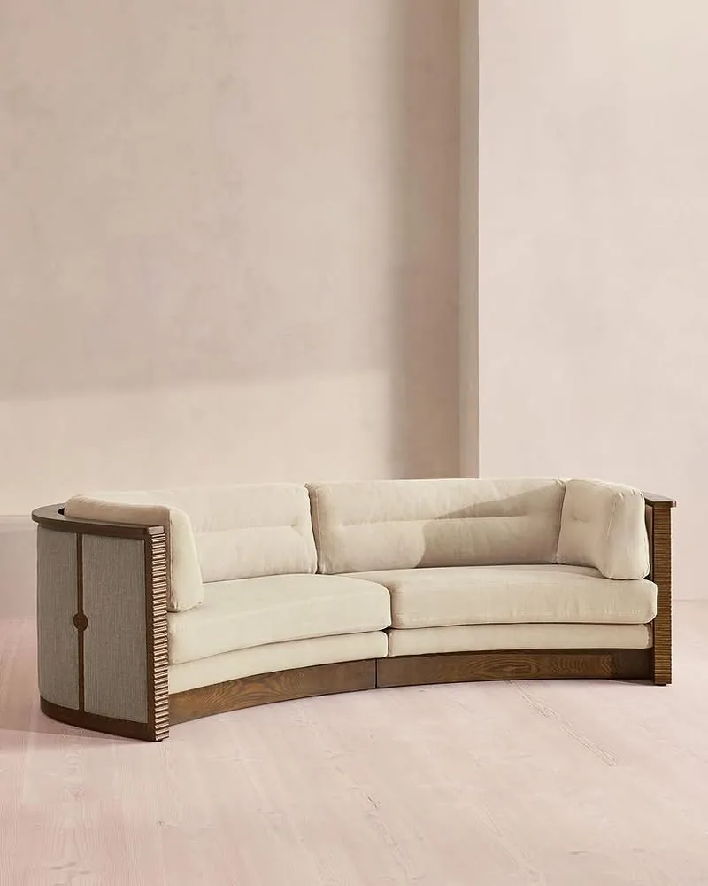 Belmont Sofa, Three Seater, Linen, Bisque, Us