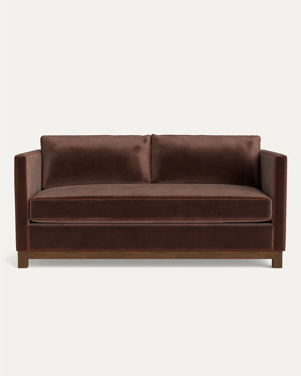 Walnut Velvet Sofa