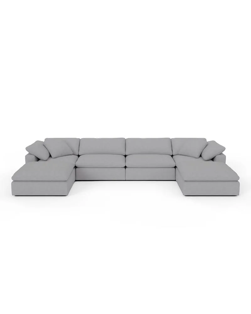 Fluffy DB 178" 4 Piece Sectional W/Double Otto