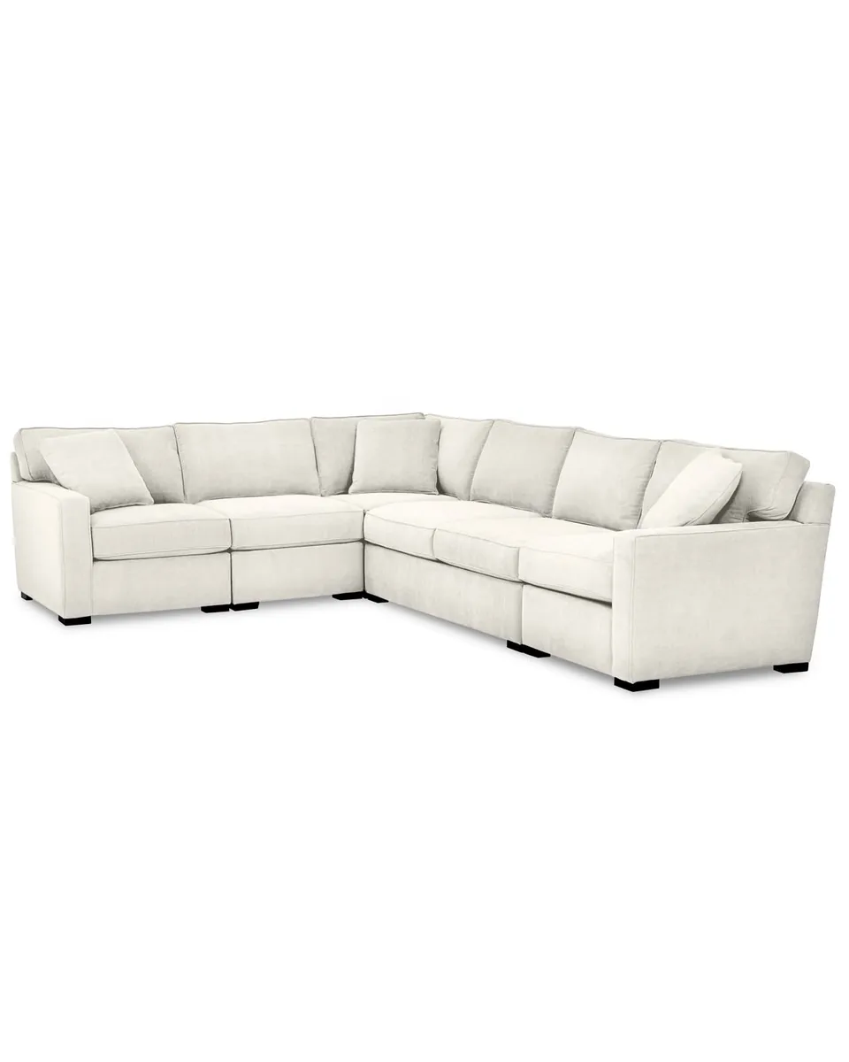 Radley 5-Pc. Fabric Sectional Sofa, Created for Macy's - Heavenly Oyster