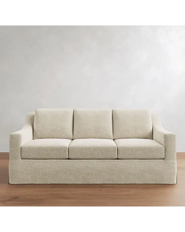 York Slope Arm Sofa 80.5" 3-Seater Slipcover, Basketweave Slub Oatmeal