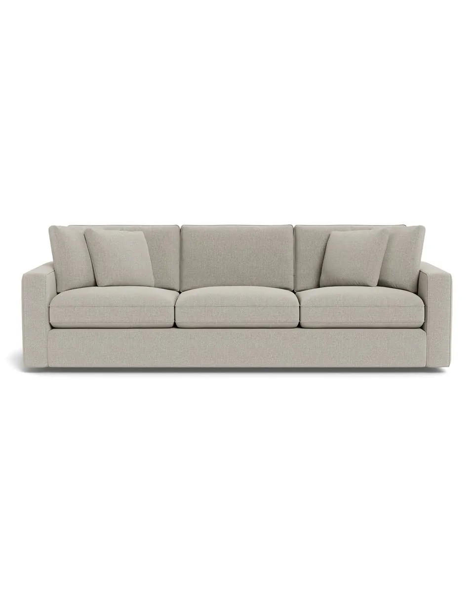 James Custom 3-Seat Sofa in Haze Performance Pebble Knit, 104"x104" - Customize Color, Size & More