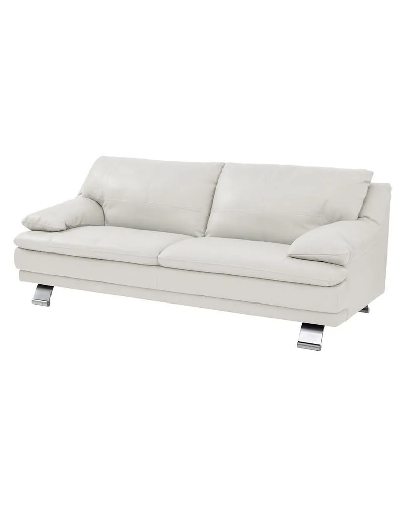 Rio White Leather Sofa