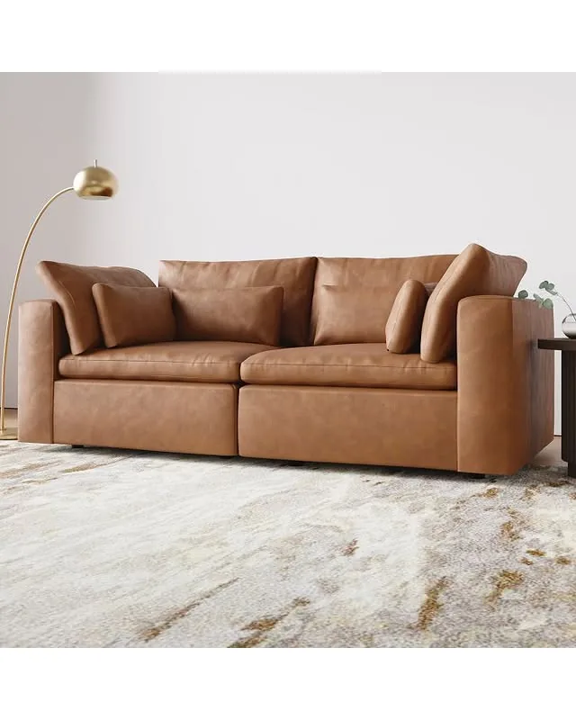 Harmony Modular Leather Multi-Piece Sofa (86"-121")