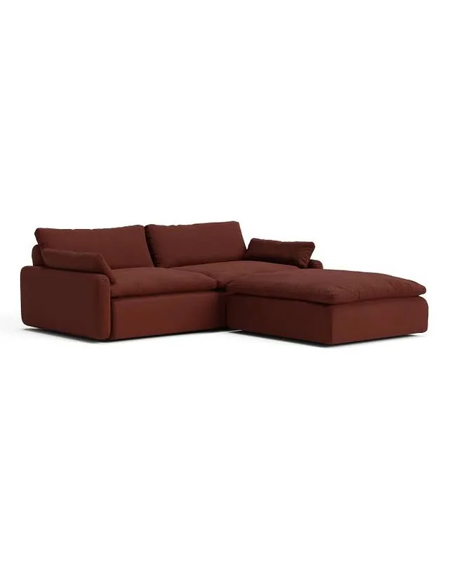 Sink Down Sectional - 3 Piece L - Terra Cotta