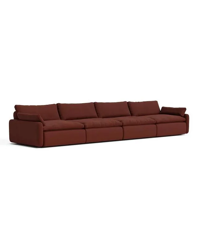 Sink Down Sectional - 4 Piece - Terra Cotta