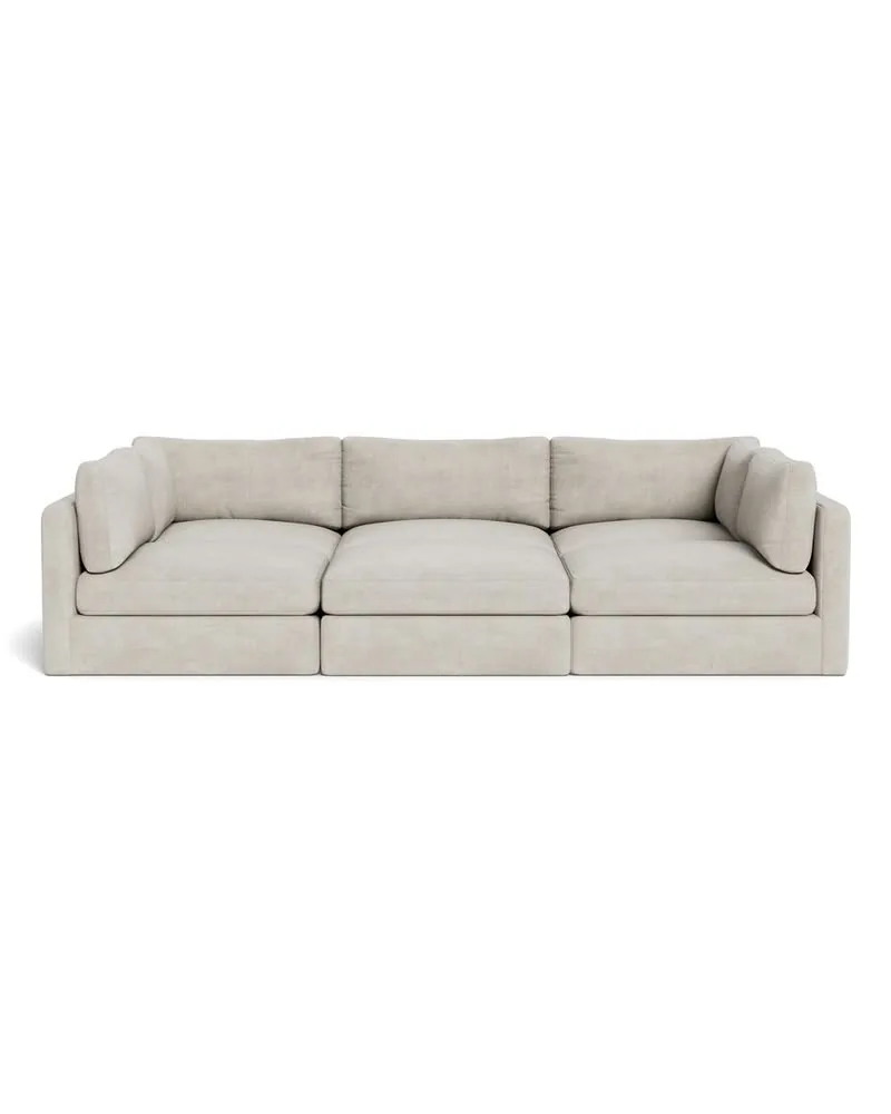 Tatum Custom Modular Pit Sectional  in Blizzard Performance Brushed Knit - Customize Color, Size & More