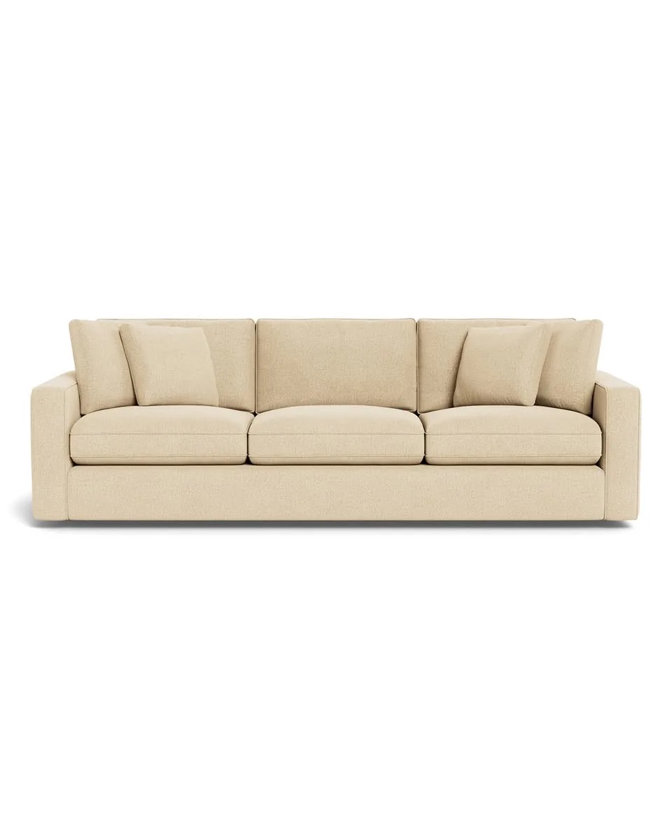 James Custom 3-Seat Sofa in Biscuit Performance Heavy Knit, 112"x112" - Customize Color, Size & More