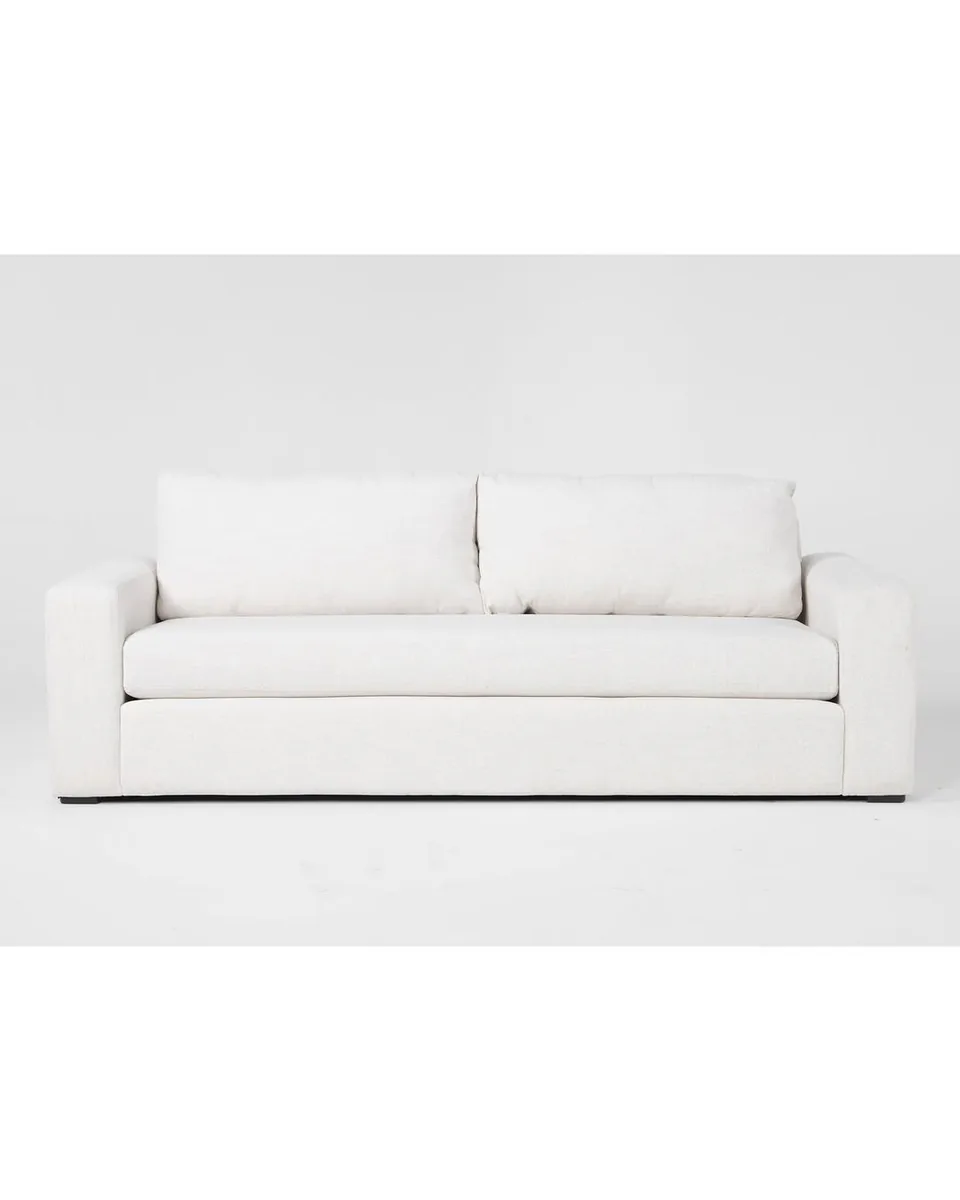 Isabella Ii Cream Fabric 97" Sofa | Loose Reversible Back