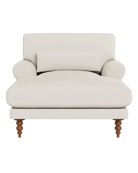 Maxwell Custom Chaise Lounge by Apartment Therapy in Sea Salt Performance Linen, Oiled Walnut - Customize Color, Size & More